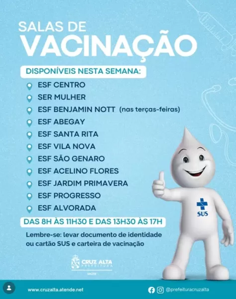 VACINAS > Salas de vacinação atendem em várias unidades