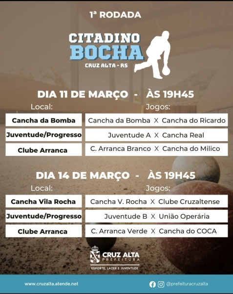 Jogos Marcam o Início do Citadino de Bocha de Cruz Alta, 2025