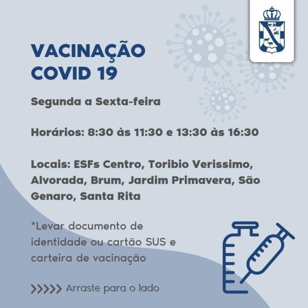Vacinação contra a Covid segue nesta semana em sete unidades de saúde