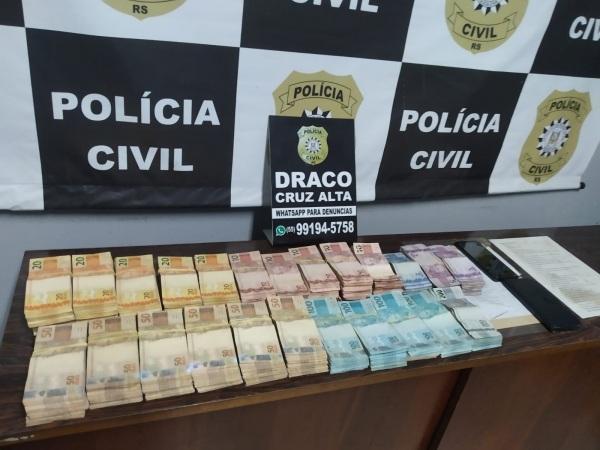 Polícia apreende mais de R$ 130 mil durante fiscalização em Cruz Alta