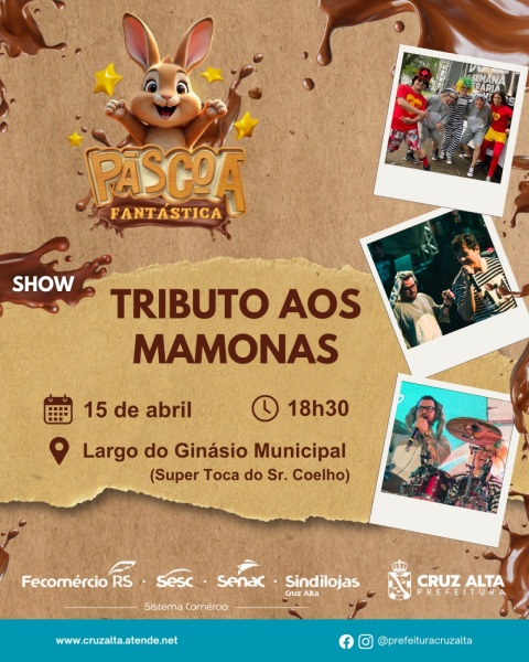 Show Tributo aos Mamonas agita a programação da Páscoa Fantástica em Cruz Alta