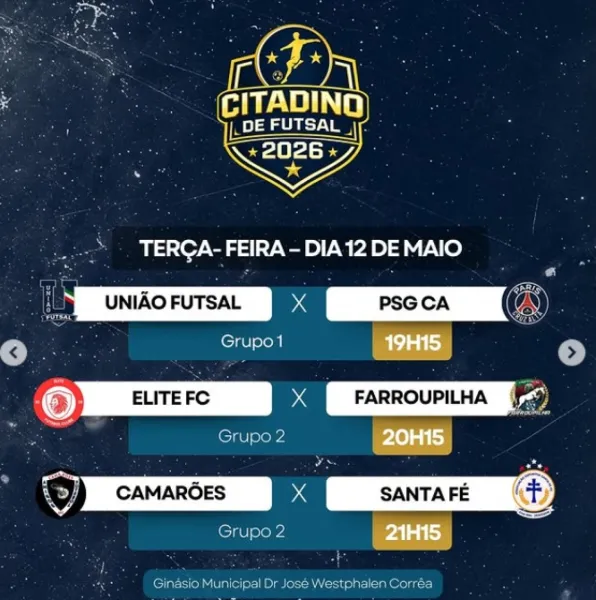 Citadino de Futsal terá rodada nesta terça-feira em Cruz Alta