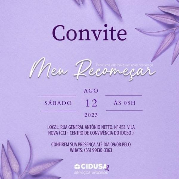 200+2: Programação terá lançamento do projeto Meu recomeçar neste sábado