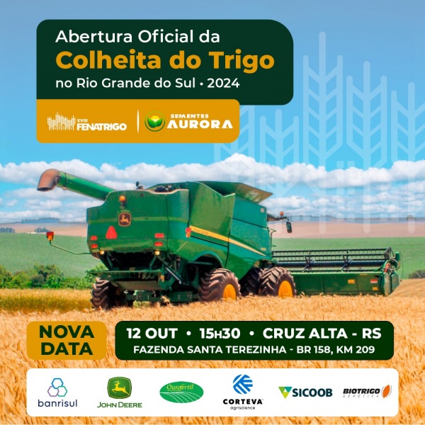 HOJE> Abertura oficial da colheita do trigo em Cruz Alta 