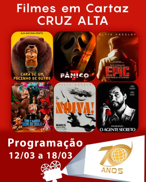 CINEMA: Confira os filmes em Cartaz neste sábado em Cruz Alta