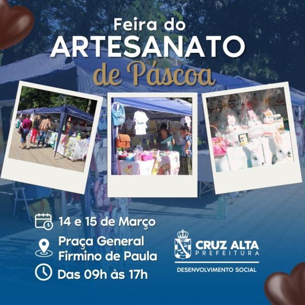 Feira de Artesanato de Páscoa será amanhã e sexta na Praça da Prefeitura