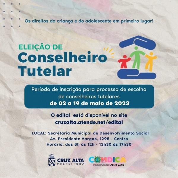 Prazo para inscrições às vagas do Conselho Tutelar termina dia 19 de Maio