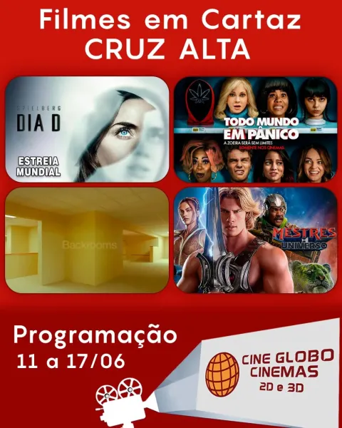 DOMINGO> Confira a programação de filmes no Cine Globo de Cruz Alta