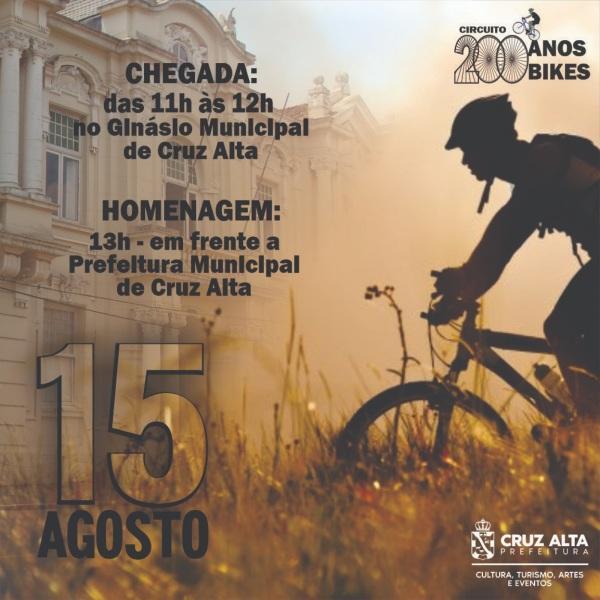 Aniversário de Cruz Alta terá Circuito de bikes e rústica 200 anos