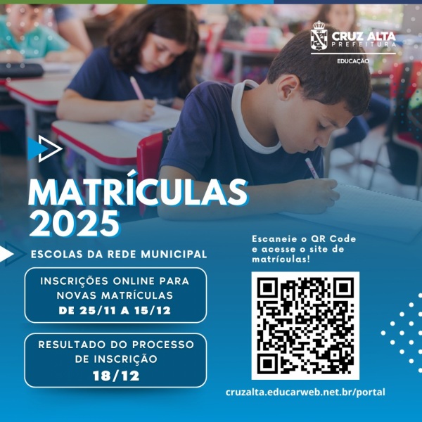 DOMINGO TERMINA O PRAZO> Reta final de matrículas on line da rede municipal