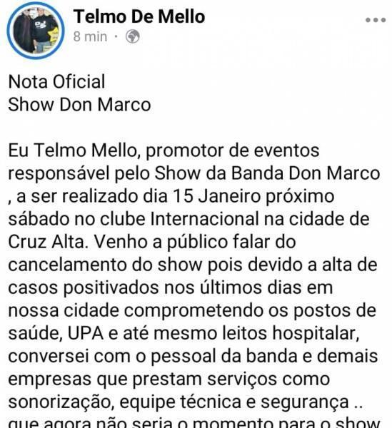 Alto número de casos de Covid-19 em Cruz Alta cancela eventos no fim de semana