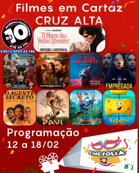 CINEMA: Confira os filmes em Cartaz neste sábado em Cruz Alta