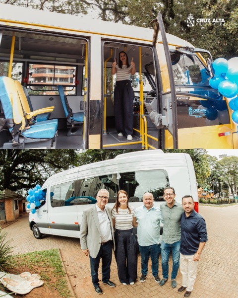 Prefeitura de Cruz Alta entrega dois novos veículos para o transporte escolar 