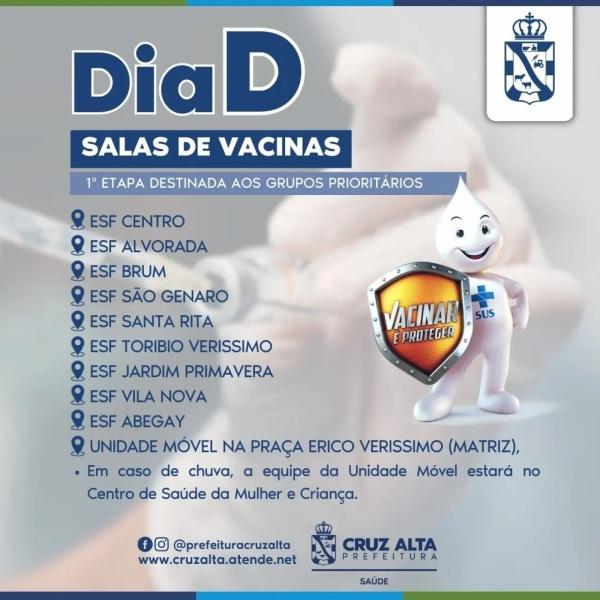 VACINAÇÃO: Dia D é hoje, sábado, com doses contra a gripe em várias ESFs