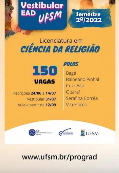 Inscrições para o vestibular EaD da UAB/UFSM encerram nesta quinta