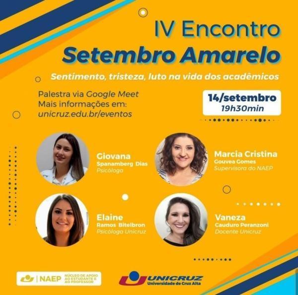 Naep Unicruz promove evento para debater a prevenção ao suicídio 