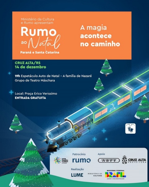 É HOJE> Natal da Rumo na Praça Erico Verissimo a partir das 19h