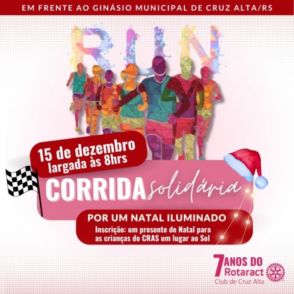 É HOJE> A Corrida comemorativa e beneficente do Rotaract Club de Cruz Alta