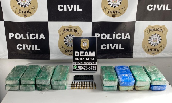CRUZ ALTA>Polícia Civil Apreende 16,5 kg de Crack e Munições Durante Operação 