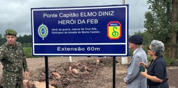HERÓI DA FEB> Cruz-altense Capitão Elmo Diniz é homenageado em ponte móvel