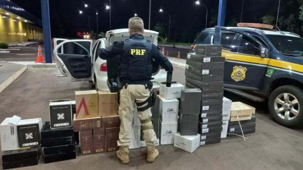 PRF apreende em Panambi, carga de vinhos importados de maneira fraudulenta