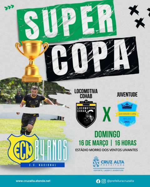 HOJE> Cruz Alta terá Supercopa entre os campeões municipais de futebol