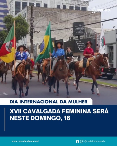 TRADIÇÃO> XVII Cavalgada Feminina será hoje em Cruz Alta