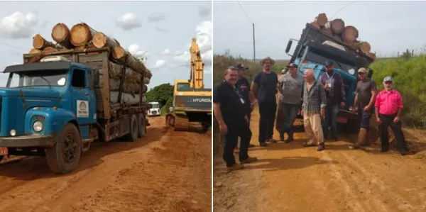 Após mais de 24 horas atolado, caminhão é retirado com ajuda de Cruz Alta