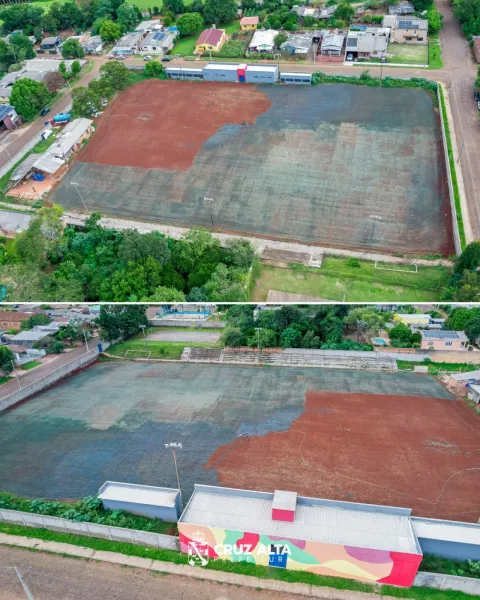 Complexo da Grande Boa Parada recebe novo gramado em Cruz Alta