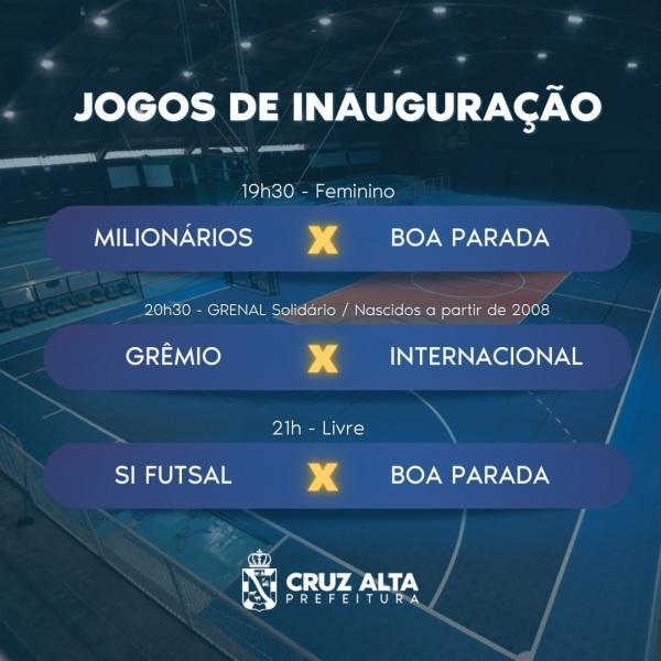 Nova quadra e nova iluminação do Ginásio serão inauguradas hoje em Cruz Alta