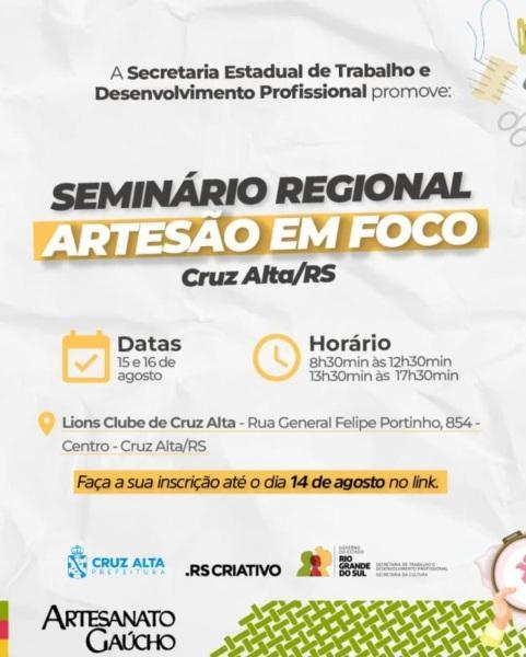 Inicia nesta terça-feira o Seminário Artesão em Foco; confira a programação