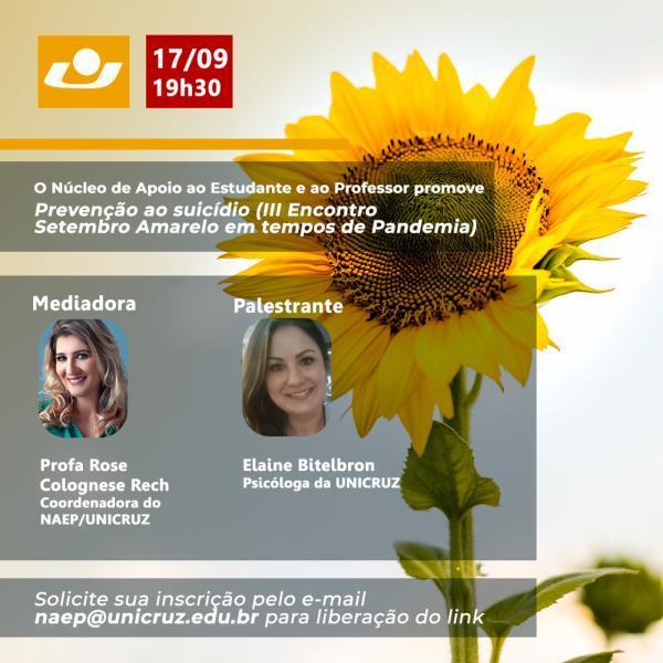 Naep Unicruz promove evento para debater a prevenção ao suicídio 