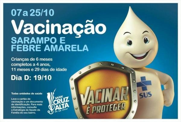 Está aberta a Campanha Nacional de Vacinação contra o Sarampo e Febre Amarela