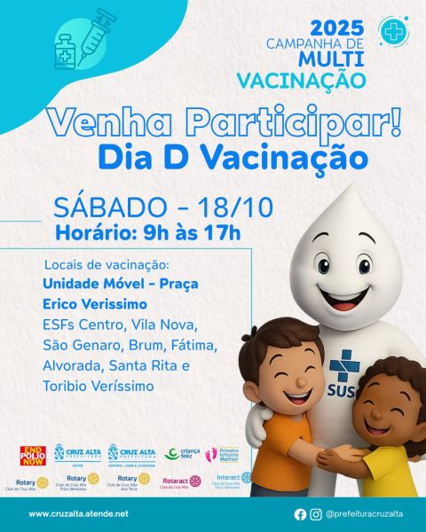 Cruz Alta realiza Dia D de Vacinação no sábado com ampla mobilização