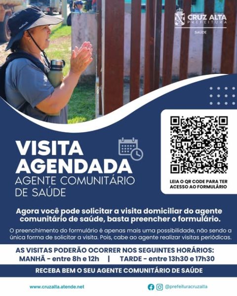 Município cria novo canal para agendar visita de agente de saúde