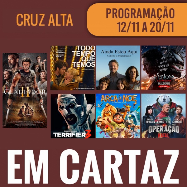 DOMINGO: Confira a programação de filmes  no Cine Globo de Cruz Alta