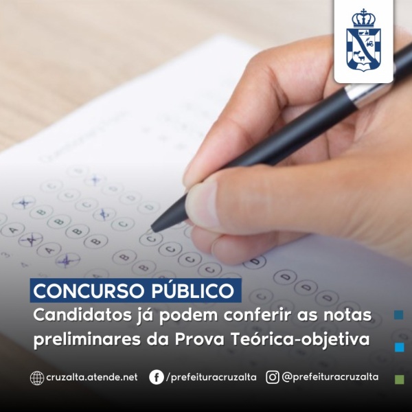 CONCURSO DA PREFEITURA> Notas preliminares sõ divulgadas