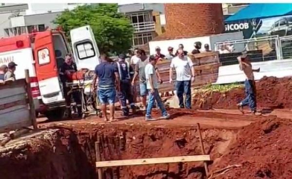 Homem sobrevive após soterramento em obra em Três de Maio na tarde do sábado