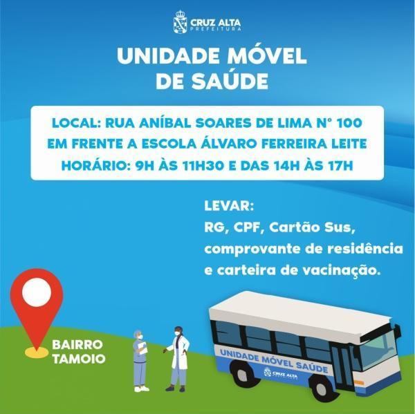 Bairro Tamoio recebe Unidade Móvel de Saúde nesta terça-feira