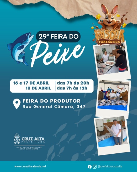 COMEÇA HOJE> A 29ª Edição da Feira do Peixe de Cruz Alta