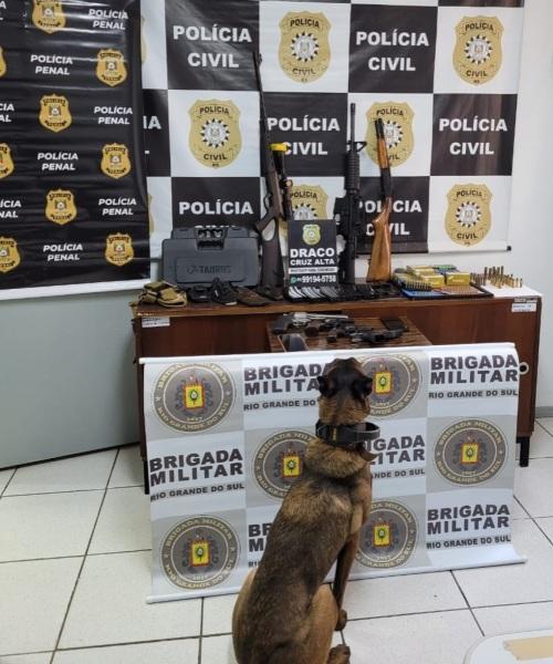 Operação policial apreende 7 armas de fogo e munições em Cruz Alta