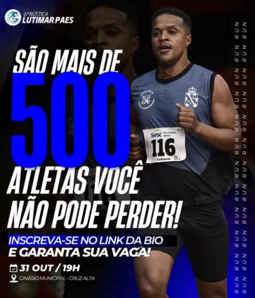 6ª Rústica Lutimar Paes já tem mais de 500 atletas inscritos em Cruz Alta