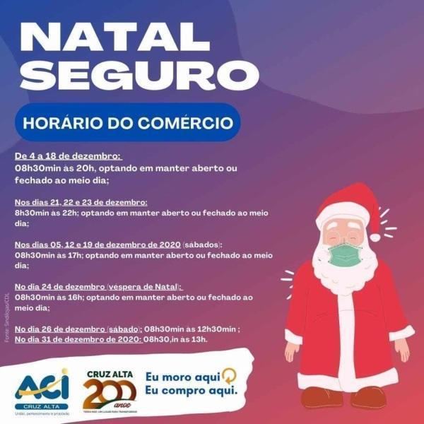 ACI divulga horário especial de atendimento do comércio para o Natal