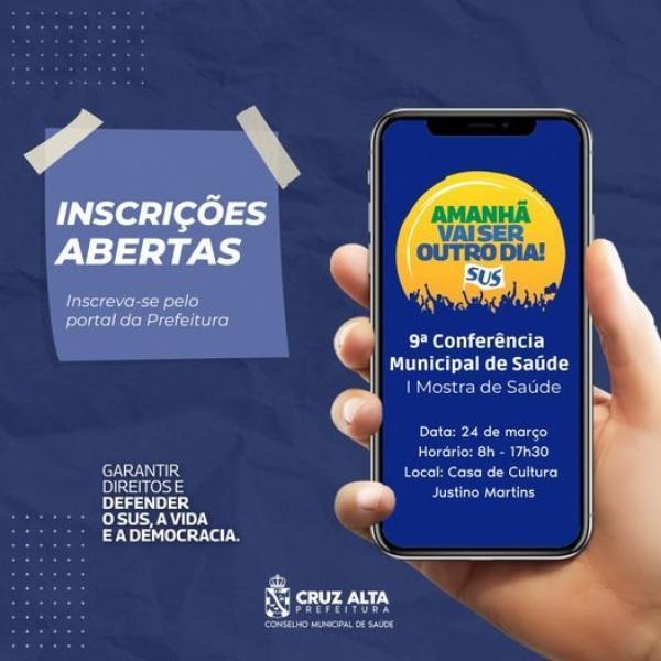 Estão abertas as inscrições para a 9ª Conferência Municipal de Saúde