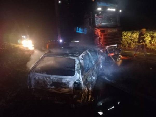 Homem morre carbonizado em acidente na ERS-342 em Horizontina