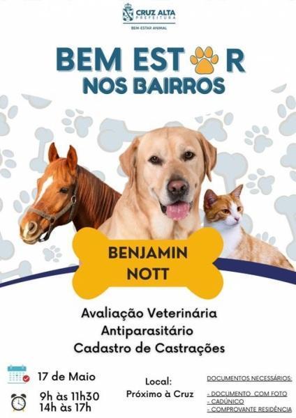 Ações do Bem Estar nos Bairros será na Benjamin Nott nesta quarta