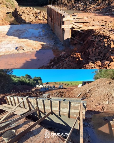 Prefeitura amplia ponte do Lageado Batista na localidade de Ivaí, em Cruz Alta