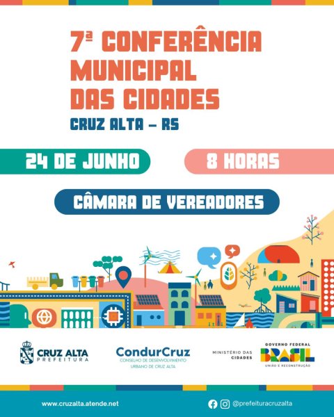 Cruz Alta promove a 7ª Conferência Municipal das Cidades no dia 24 de junho