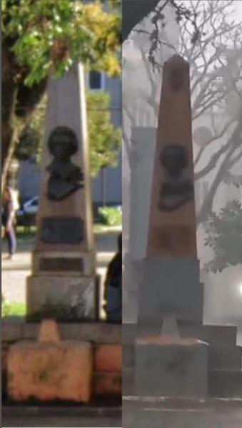 FURTO> Placas de Monumento a Carlos Gomes são Furtadas em Cruz Alta