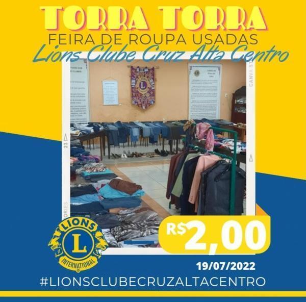 Lions Clube Cruz Alta Centro promove torra-torra de roupas